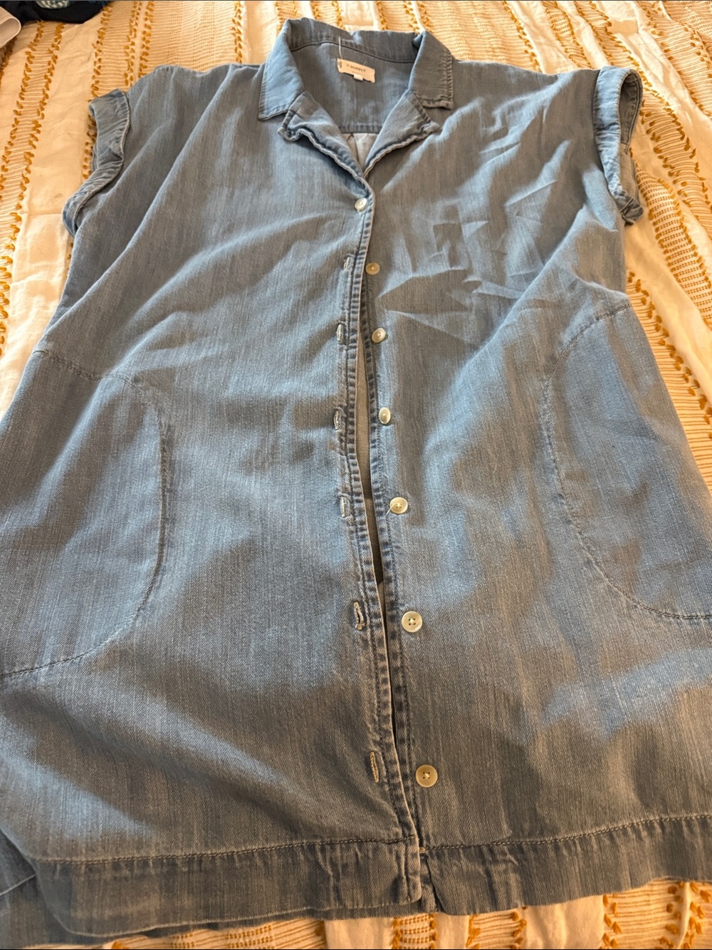 Z Supply Light Blue Denim Button-Front Dress
